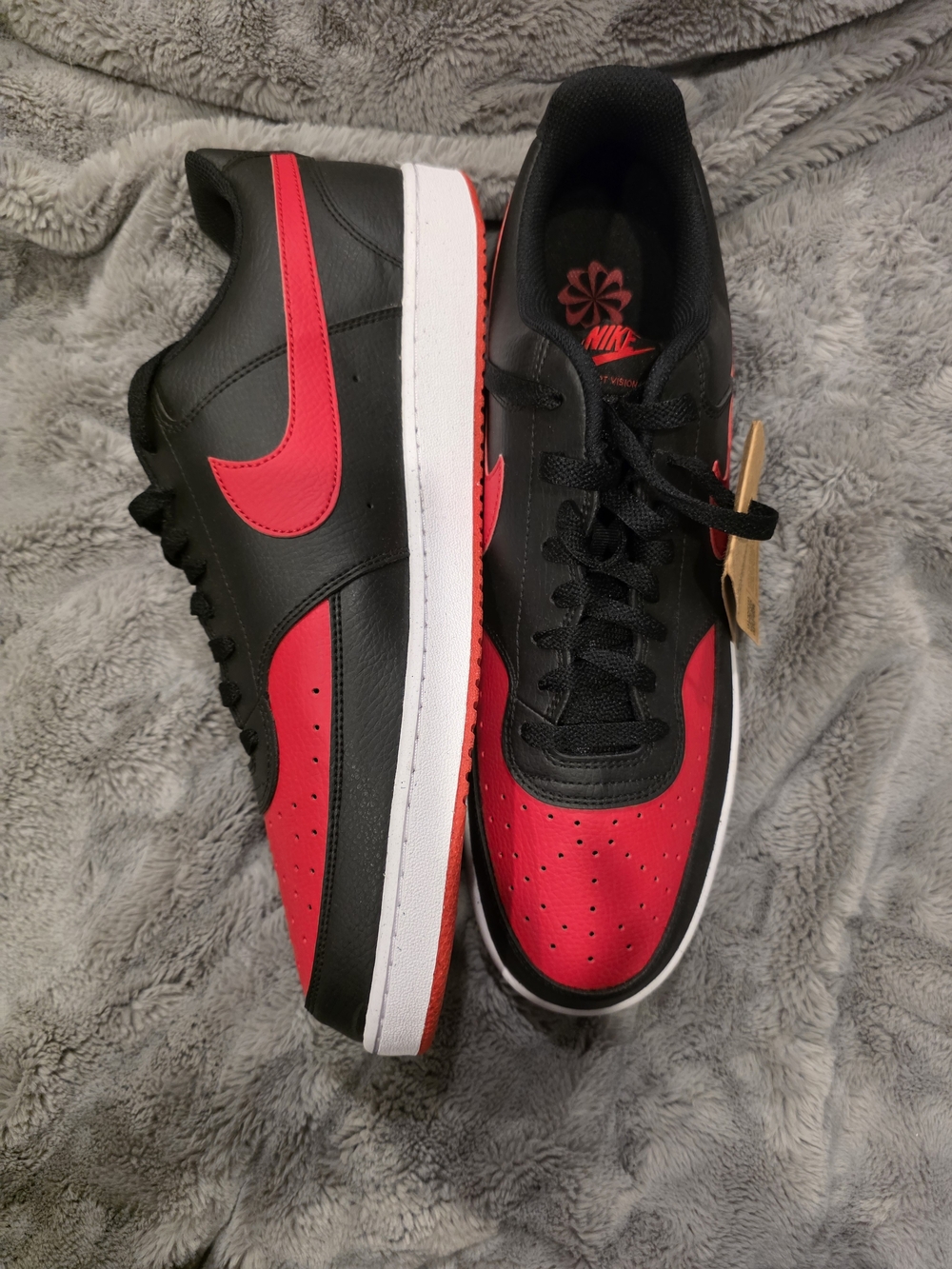 Nike Court Vision Low Next Nature in the "Black/University Red/White" colorway, - Picture 3 of 8